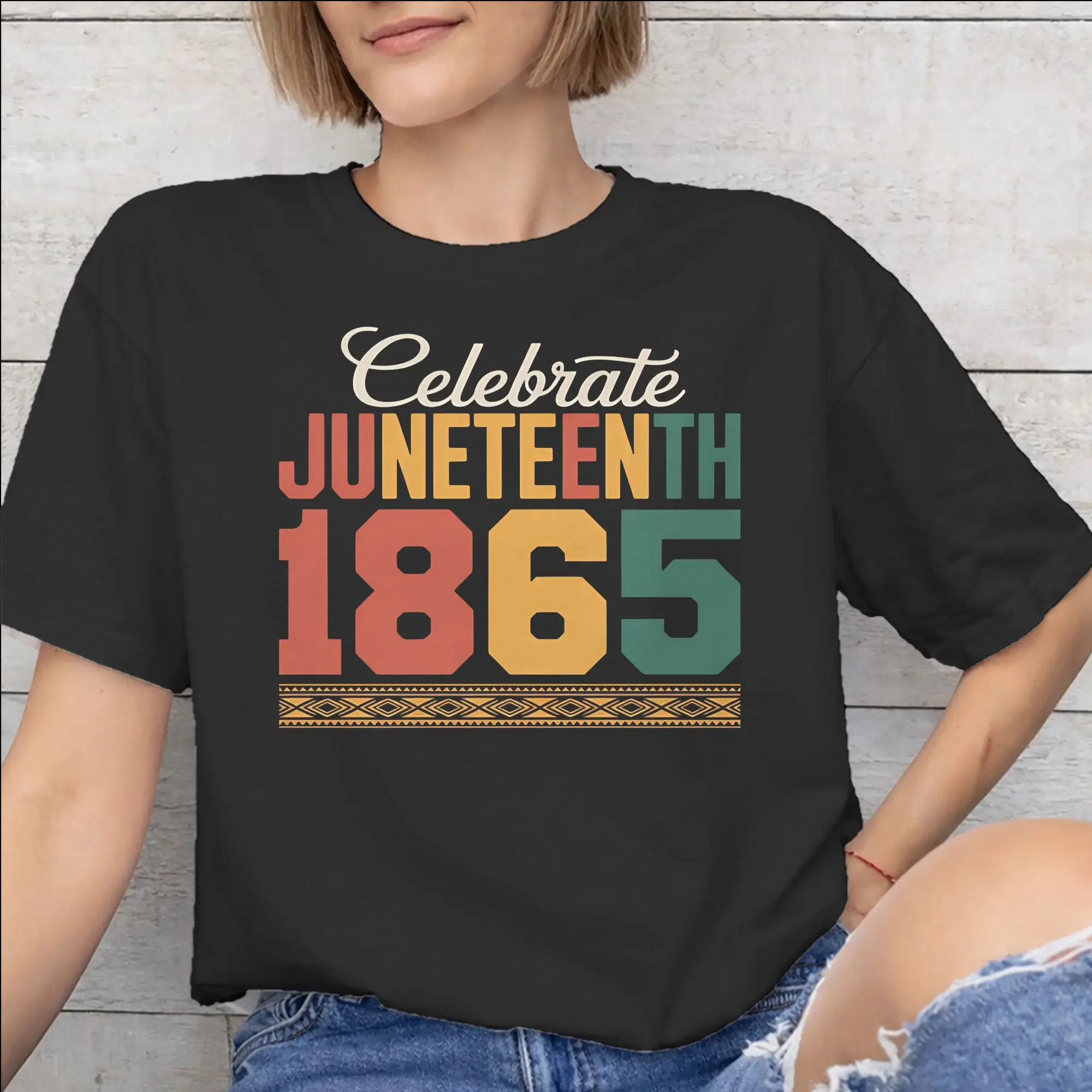 Men Women Graphic Juneteenth Day 1865 June 19th African American Pride  Tee T Shirt 100% Cotton  T-shirts Clothing