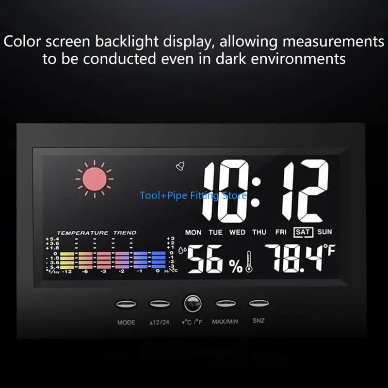 F92B Weather Stations Clock With Temperature Display Trend Alarm And Voice Control