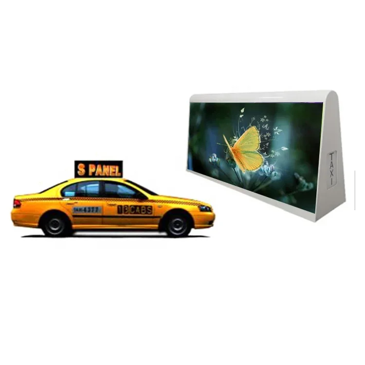 BOTAI p3.33 p4 p5 taxi top led screen video display on car roof