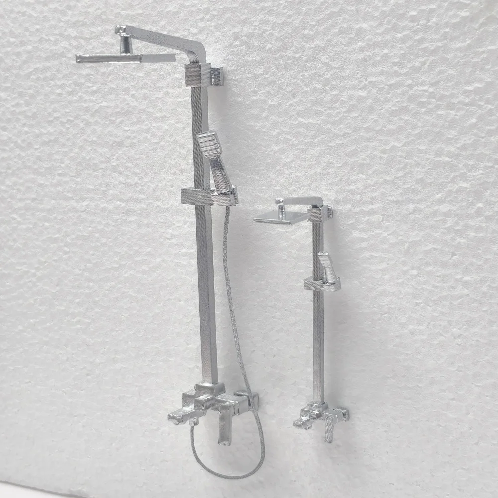 

Miniature Dollhouse Shower Head 1:12 1:20 Short Faucet Realistic Photo Props Accessory Wall Mounted Bathroom Decor Scenery 1pc