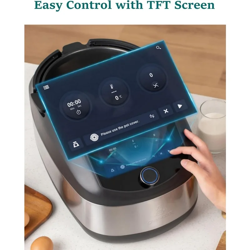 محضر طعام ذكي، روبوت طهي متعدد الوظائف، سعة 4 لتر، مقياس متكامل، ماكينة طهي لاسلكية يتم التحكم فيها