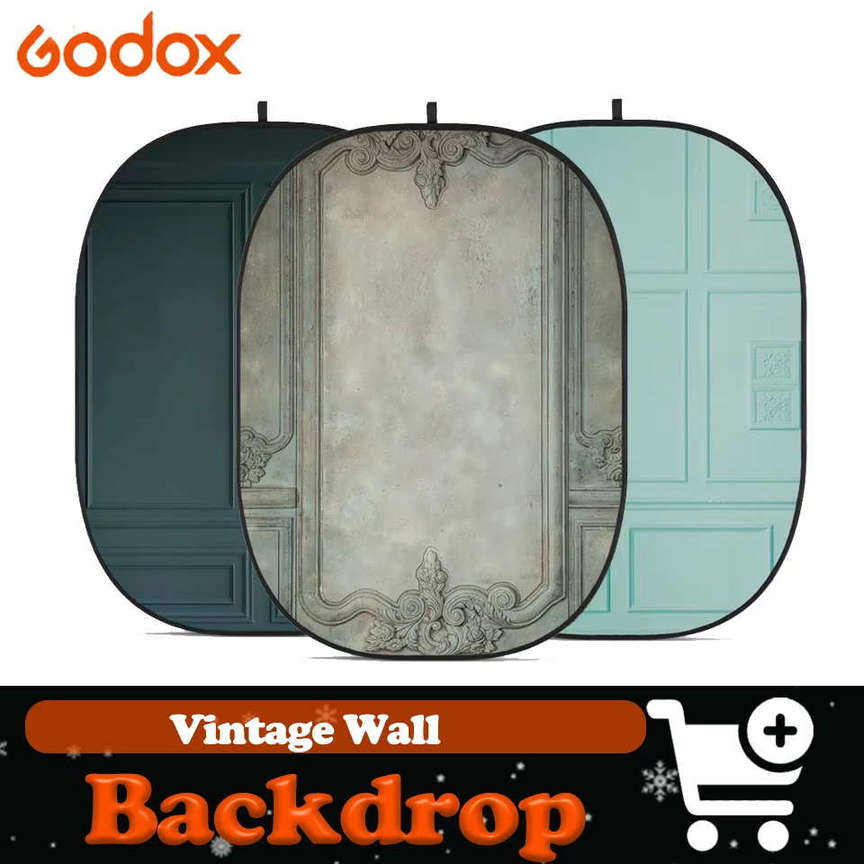 

Godox Collapsible Backdrop Wall&Door&Window Vintage Wall Backdrop for Photography Studio