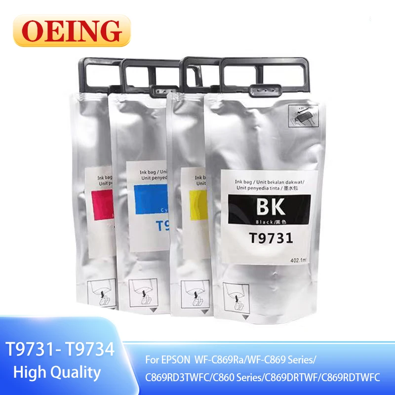 T9731 T9732 T9733 T9734 Premium Color Compatible Ink Bag Cartridge for Epson WF-C 860 WF-C 869 Series C860 Series C869DRTWF