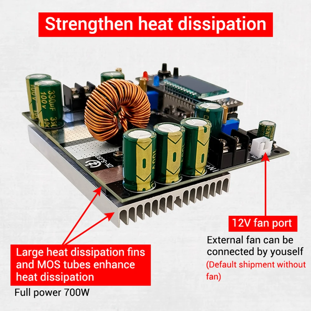 ZK-SJ30 700W High Power Auto Boost Power Module Synchronous Rectifier 30A Solar Charging MPPT