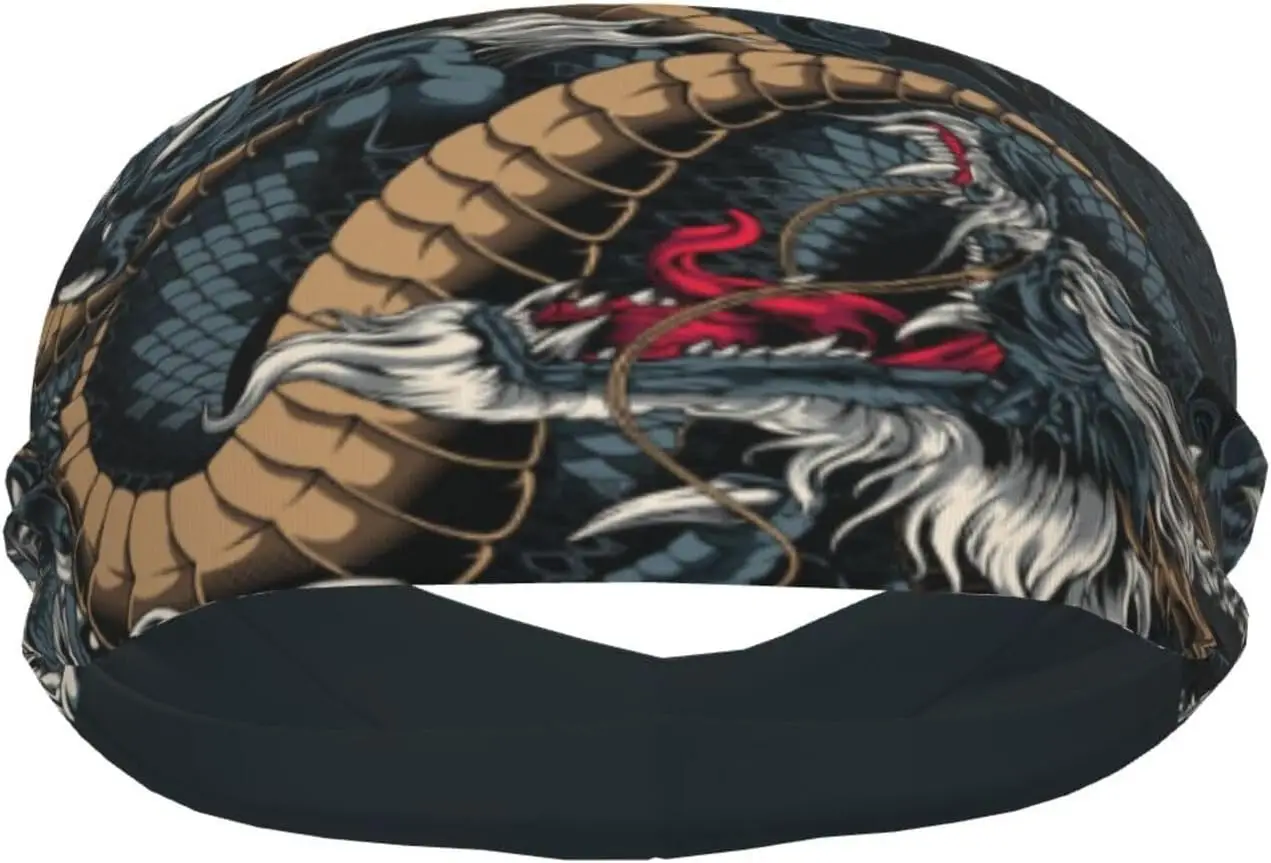 

Dragon Headbands for Hiking Running Cycling Sport Headbands for Men Cool Sweatbands Dragon Wide Head Bands