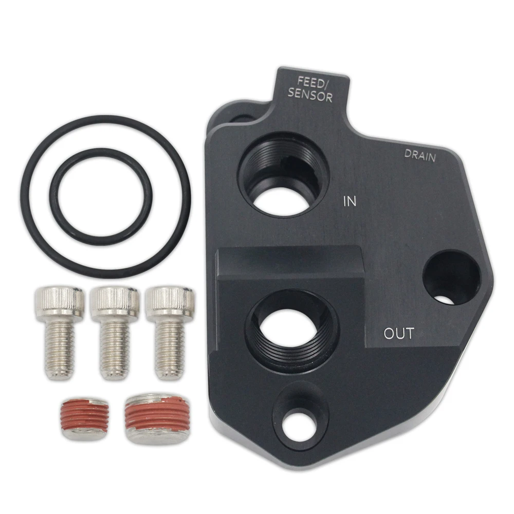 For Ford 5.0 Coyote Improved Racing Oil Filter Relocation Adapter Oil Cooler Billet Aluminum Performance Racing Accessory