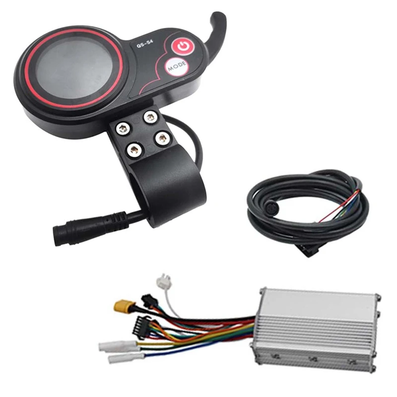 

QS-S4 48V-60V Thumb Throttle LCD Display Meter For Zero 8 9 10 8X 10X Electric Scooter 6PIN Single Drive Controller