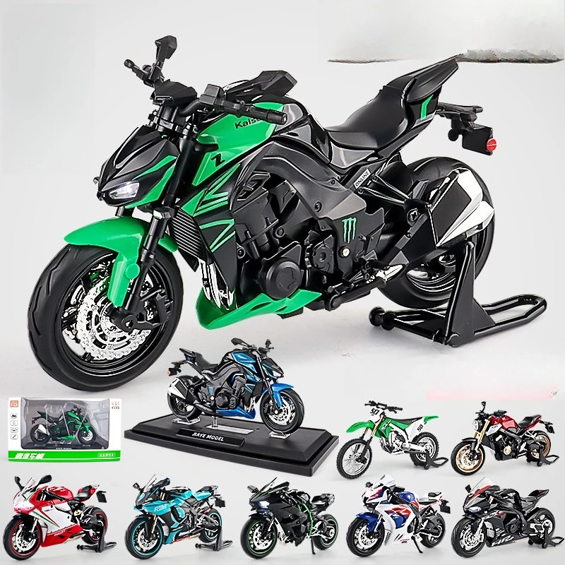 

1:12 Simulation Locomotive Model with Base Ornament Boys Alloy Motorcycle Toy Car