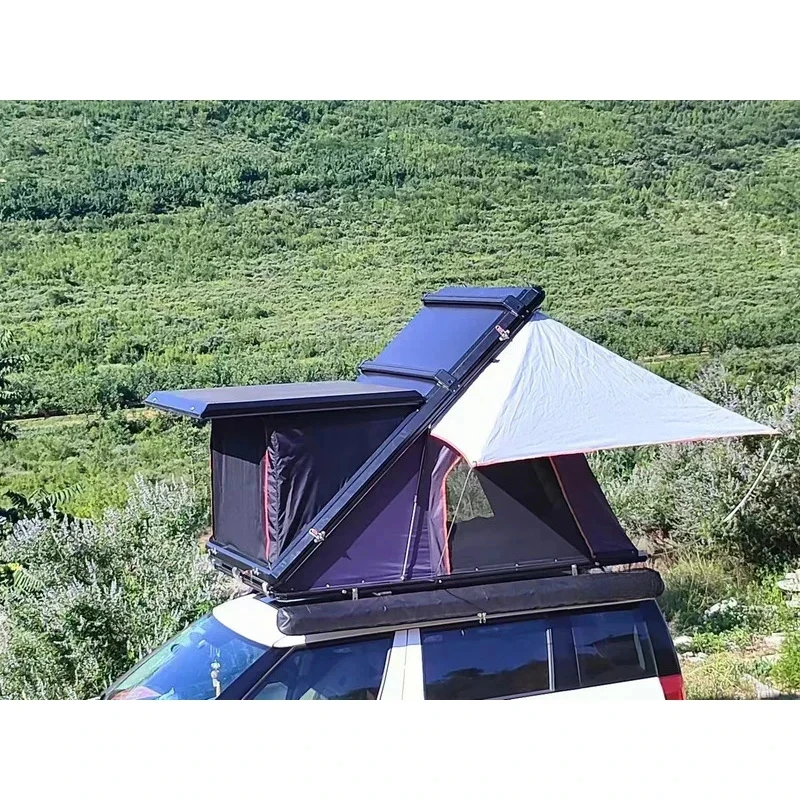 Double Layer Z Type Ox Roof Top Tent Waterproof with Ladder Outdoor Car Camping
