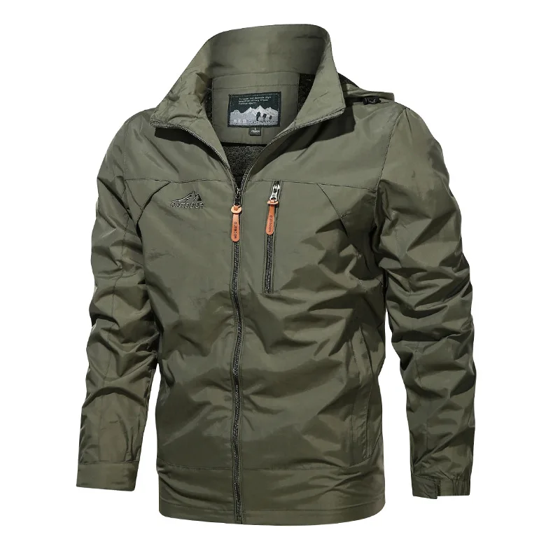 

2024 New Spring Autumn Large Size Jacket Windproof And Waterproof Outdoor Hooded Rush Men's Coat