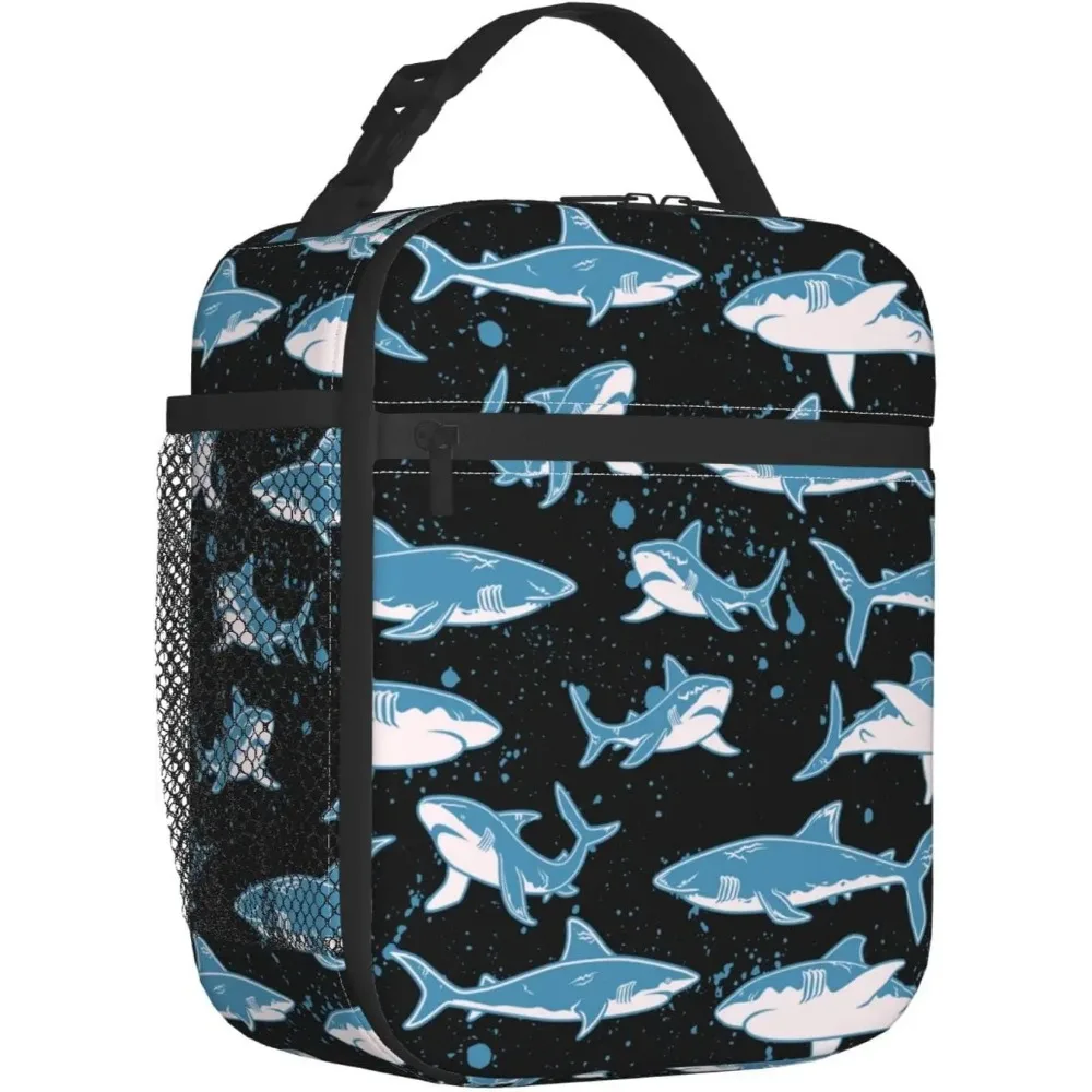 Shark Thermal Lunch Bag for Teens Kids Leakproof Cooler Tote Bags Reusable Insulated Lunch Box for Office School Picnic Travel