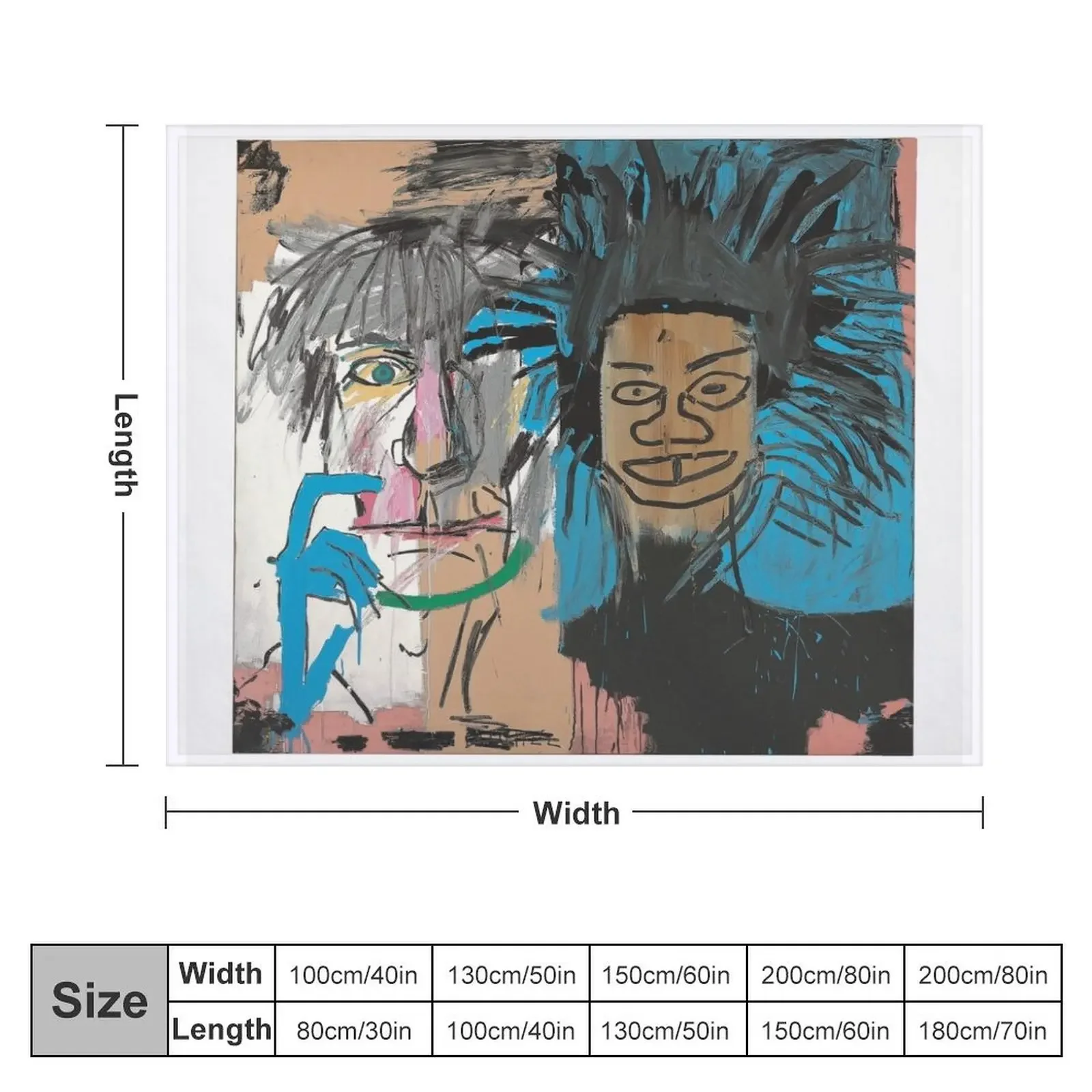 Collaboration jean-michel and warhol - painting illustration Throw Blanket Giant Sofa Sofa Luxury Blankets