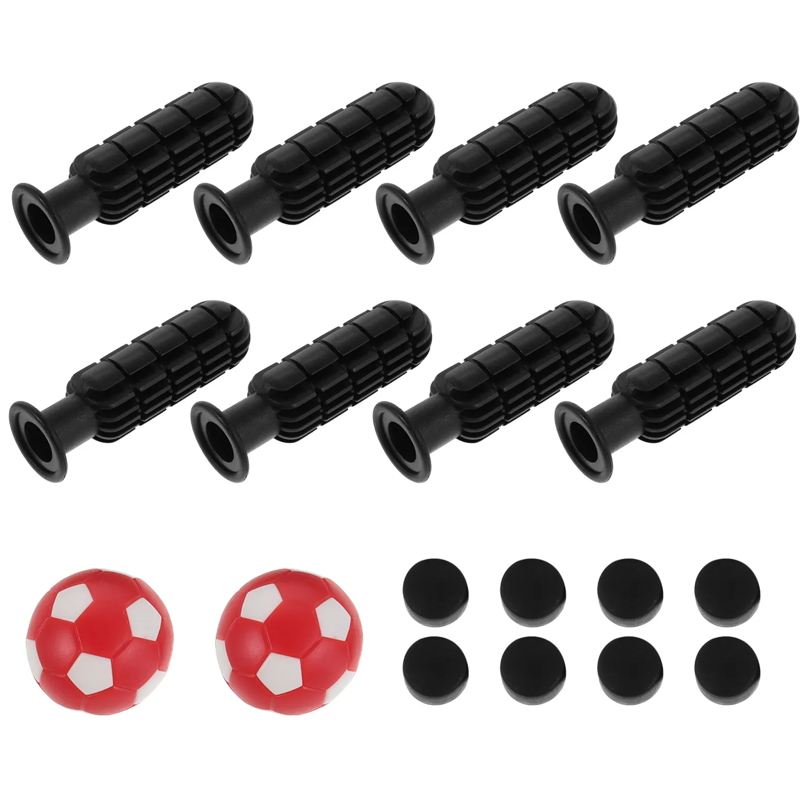 

1Set Foosball Table Handle Replacement Parts Plastic Grips End Caps Mini Soccer Balls Tabletop Soccer Accessories Repair Kit