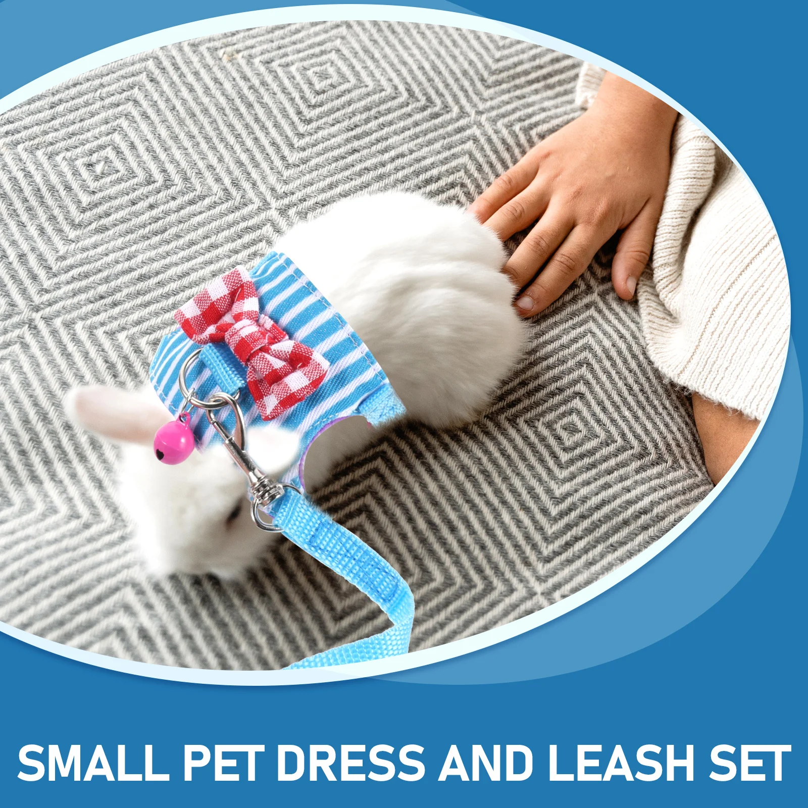 

Pet Harness Set Denim Small Animals Hamster Bunny Leash Tank Rope Squirrel Rabbit Clothes Kit Walking Holiday Photos Pet