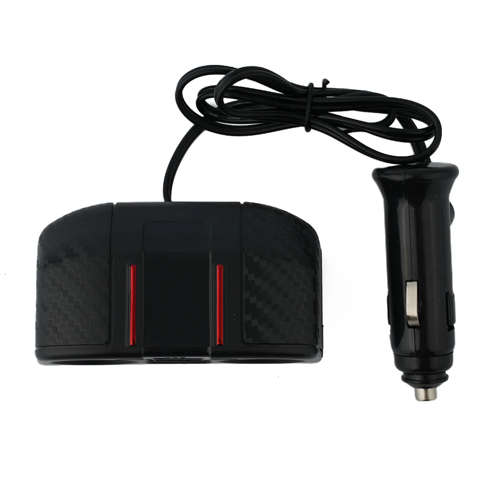 Accessory Car Charger Splitter 800 mA Accessories Replacement 12V Outlet 2 Way ABS Plastic Black DC12V-24V Dual USB