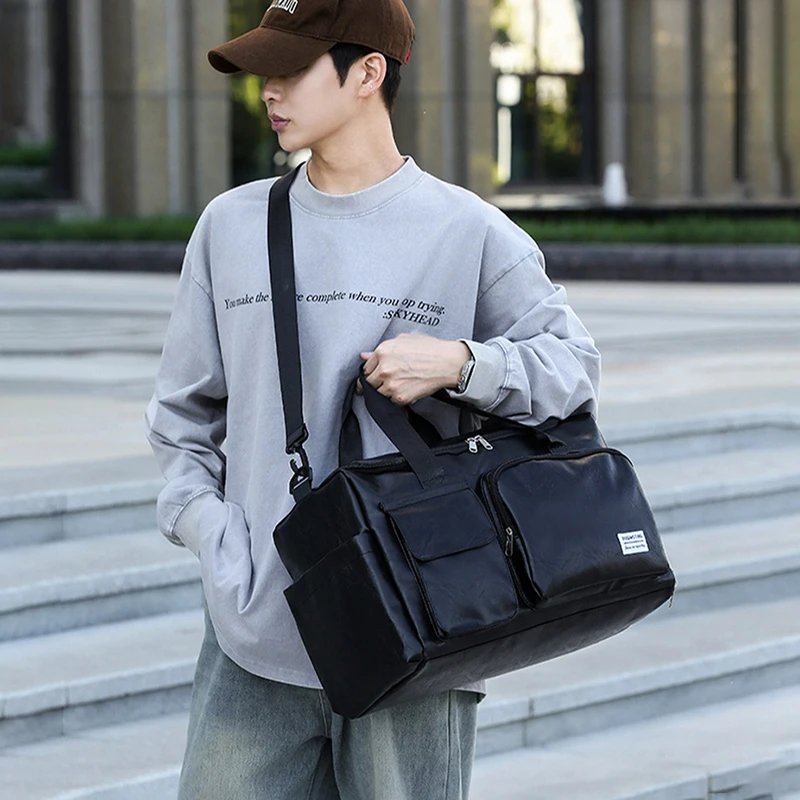 

Спортивная сумка, женская дорожная сумка из искусственной кожи, спортивная сумка для фитнеса, повседневная сумка для обуви, карманная сумка через плечо, большая вместительная мужская сумка