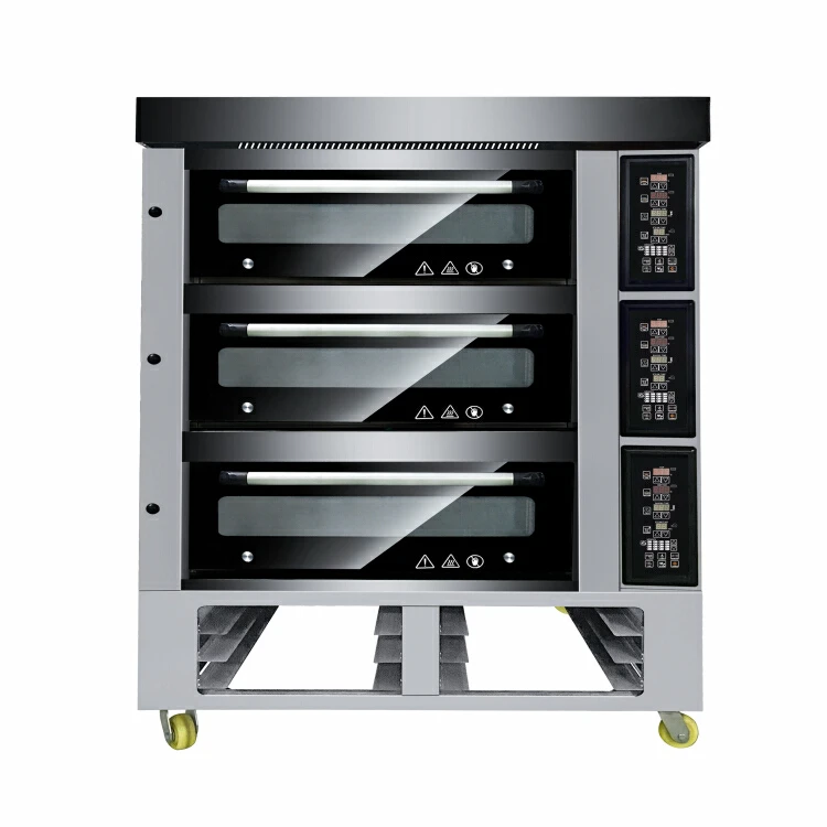 Hot Baking  Equipment 3 Deck 12 Trays Commercial Kitchen Bakery Machinery Bread Cake Electric  Oven