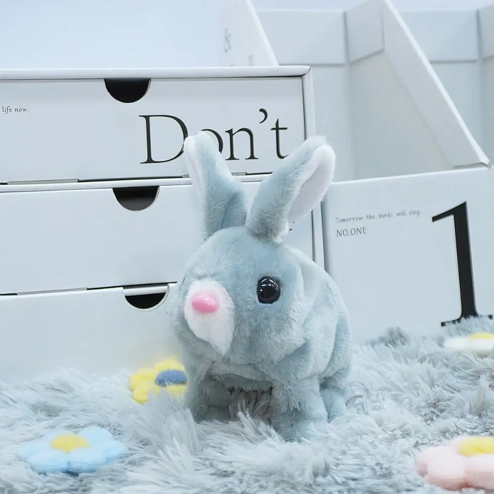 Simulierter Hasen spaziert und macht Geräusche, weiches Fell, elektrisches Kaninchen, interaktiv, einzigartig, kleine Batik-Kaninchen-Geburtstagsfeiern