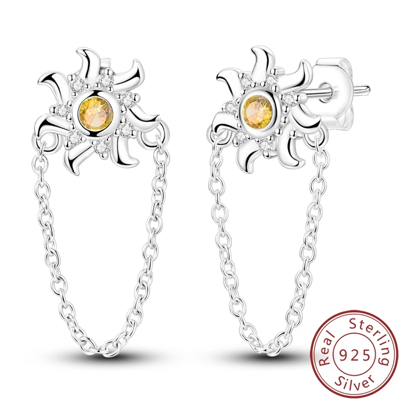 

Серьги-кольца из стерлингового серебра 925, солнечные серьги с кисточками, оригинальные серьги, ювелирный подарок для женщин, вечерние, помолвочные