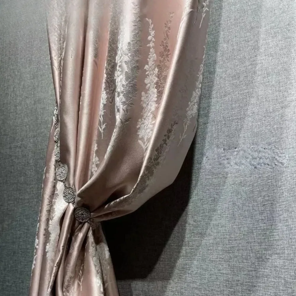 

Девичьи розовые лавандовые высокоточные жаккардовые шторы для гостиной, спальни, столовой, шторы для гостиной, столовой, спальни