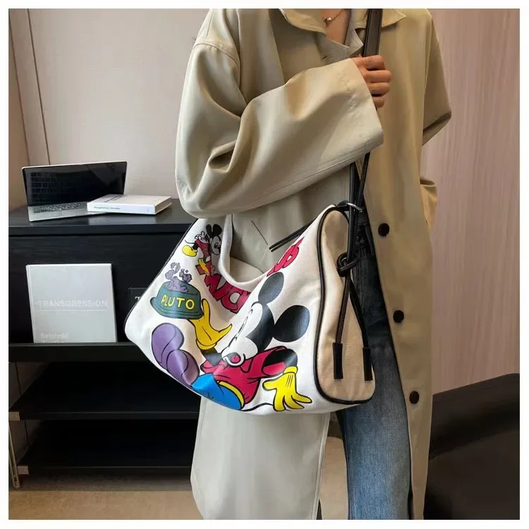 Disney Mickey Mouse Capacity Shoulder Bags Tote Cute Female College Student One Shoulder Crossbody Bag