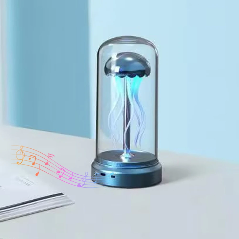 Jellyfish Lamp with Bluetooth for Room Decoration, RGB Mood Light, Type-C Charging, Music Box, Novelty