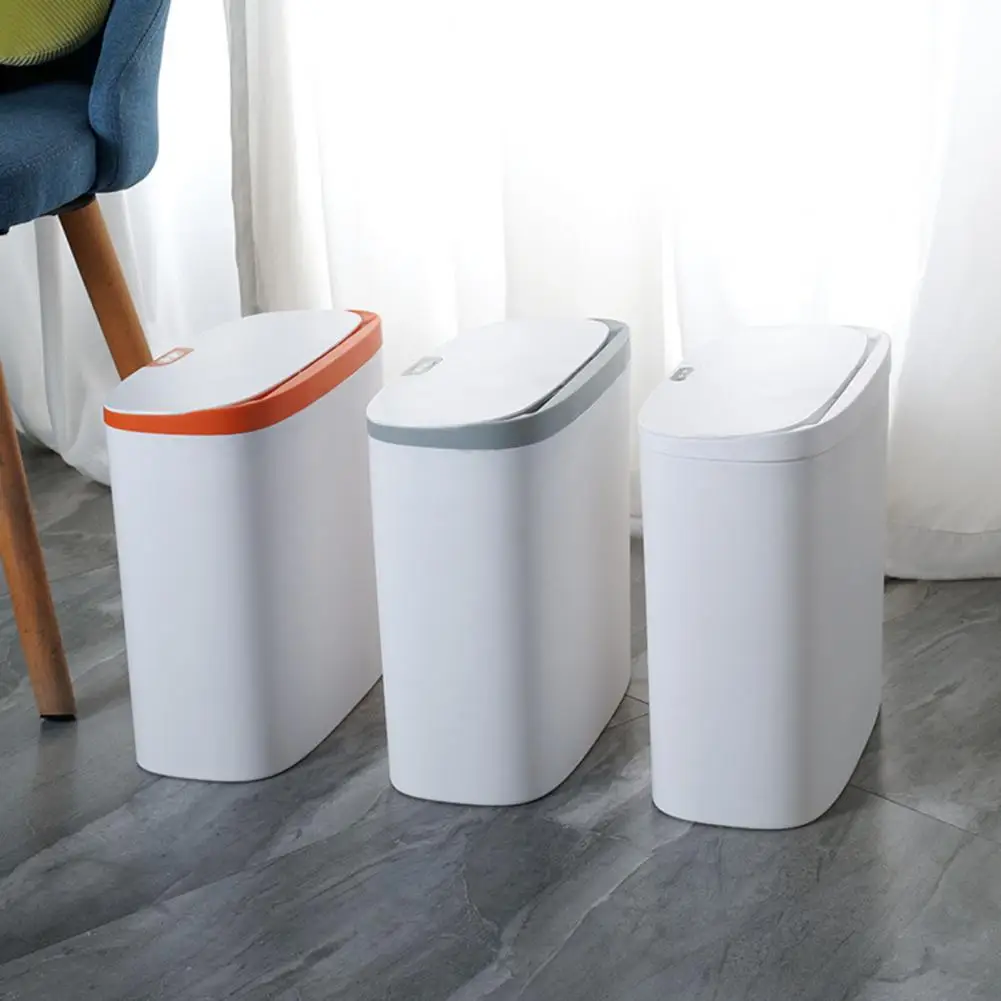 Convenient Electric Trash Can 3 Colors Garbage Can Touch Control Smart Induction Trash Can Storage Garbage