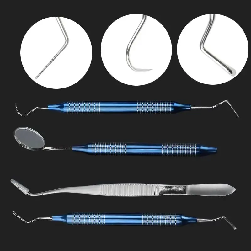 

4Pcs Dental Oral Cavity Tartar Scraper Scaler Plaque Explorer Probe Dentist Stainless Steel Antibacteria Tool Set