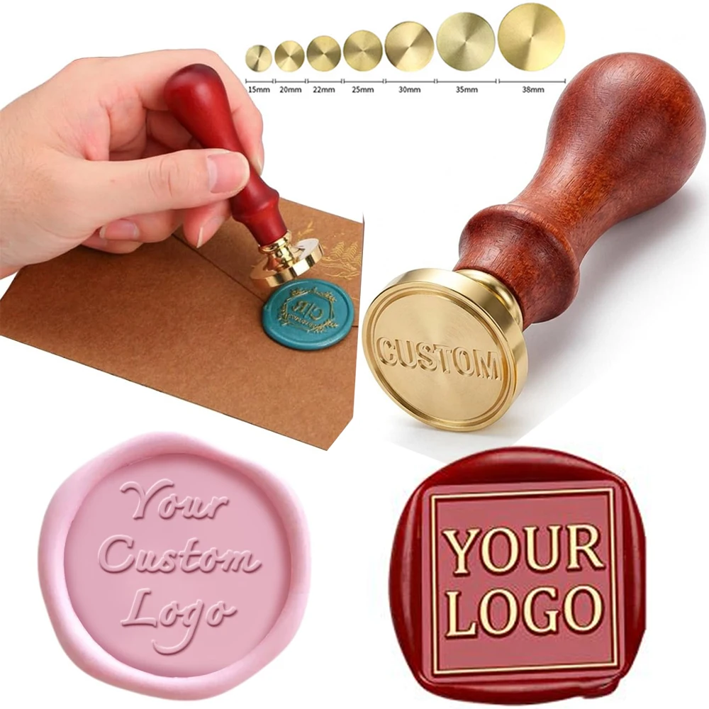 Wax Seal Stamp Kit - Custom Wedding Initials Brass Stamp Personalized