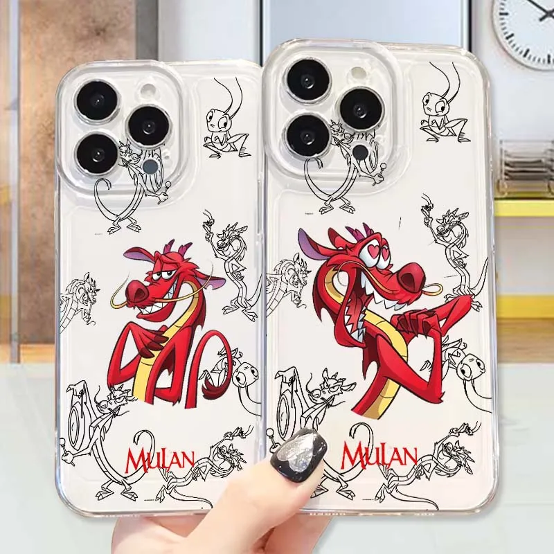 

Cartoon Mushu Dragon Cute For Apple iPhone 17 16 15 14 13 12 Mini Air Pro Max Plus Space Shell Phone Case