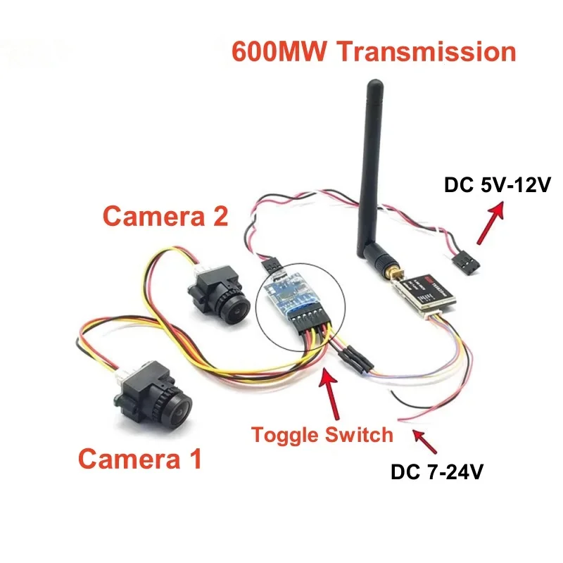 5.8G 3 قناة وحدة محول الفيديو 3 طريقة وحدة تبديل الفيديو كاميرا FPV ل RC نموذج طائرات بدون طيار كاميرا FPV