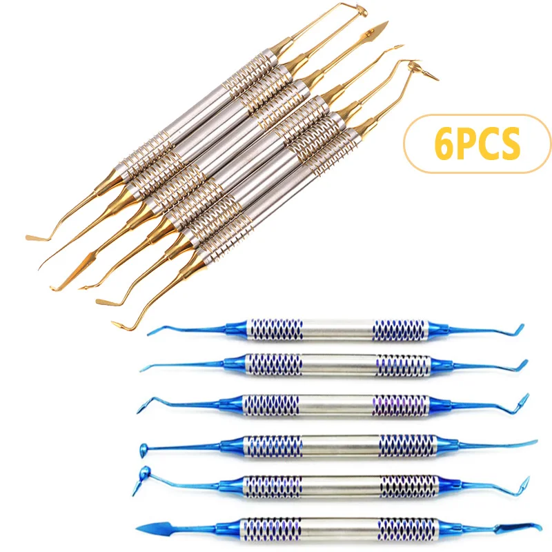 Espátula de enchimento de resina composta dentária, enchimento de cabeça banhado a titânio, equipamento odontológico, ferramentas para dentista