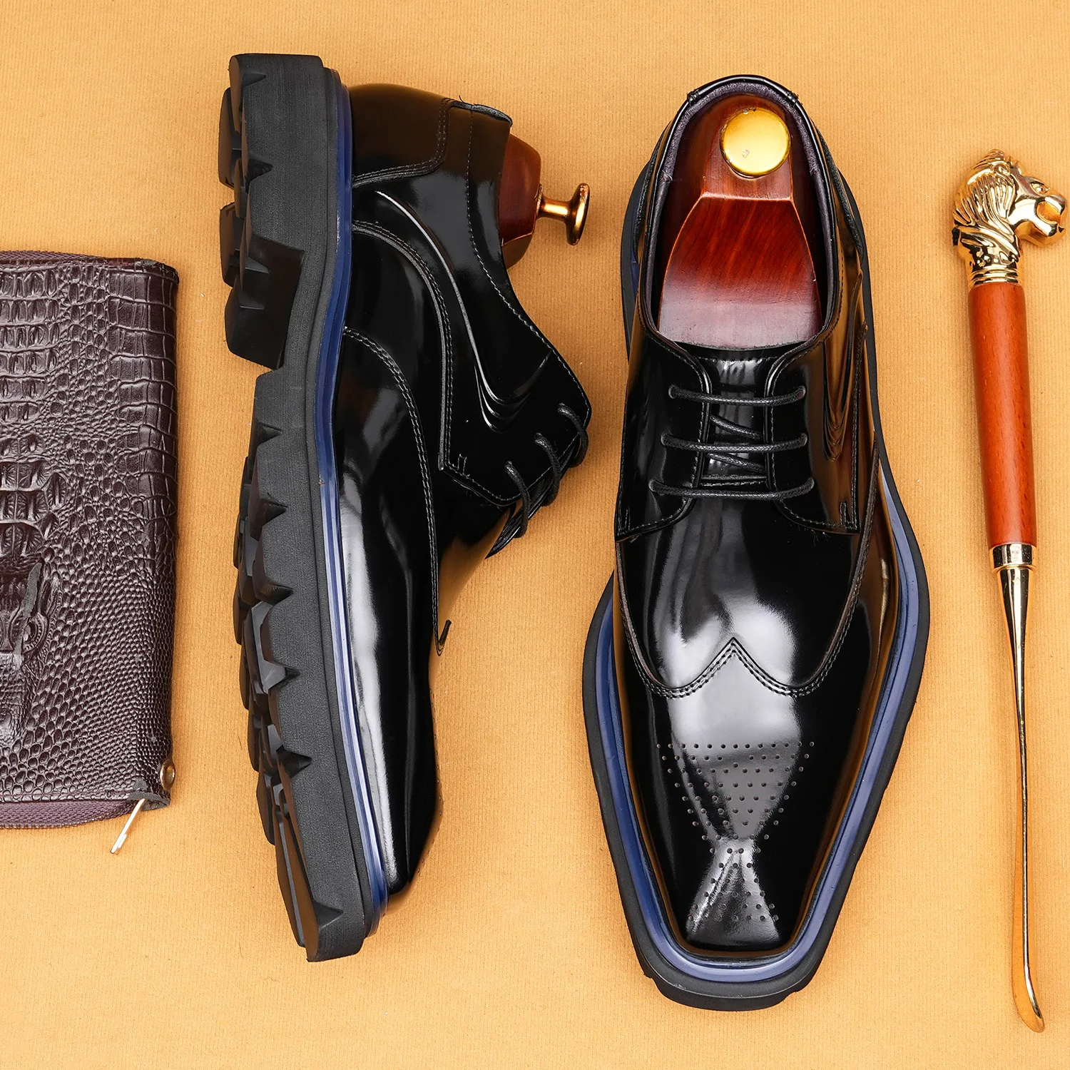 メンズ新しいプラスサイズ本革レースアップファッション宴会作業 - Leather Working のレビューと価格