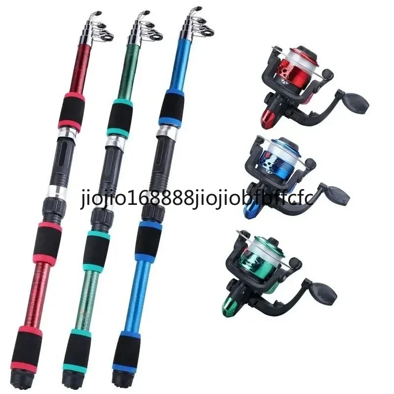 Suitable For Complete set of fishing rod set with telescopic fishing rod and rotating reel bait hook
