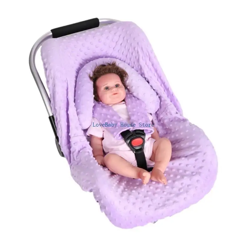 

BX0D Baby Head Support Bassinet Sleeve Shoulder Belt Cover Set for Car Seats Ergonomic Designing and Easy Maintenance