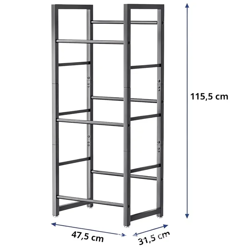 Three-layer vertical carbon steel anti-rust beverage beer storage rack anti-skid base, suitable for kitchen, living room and