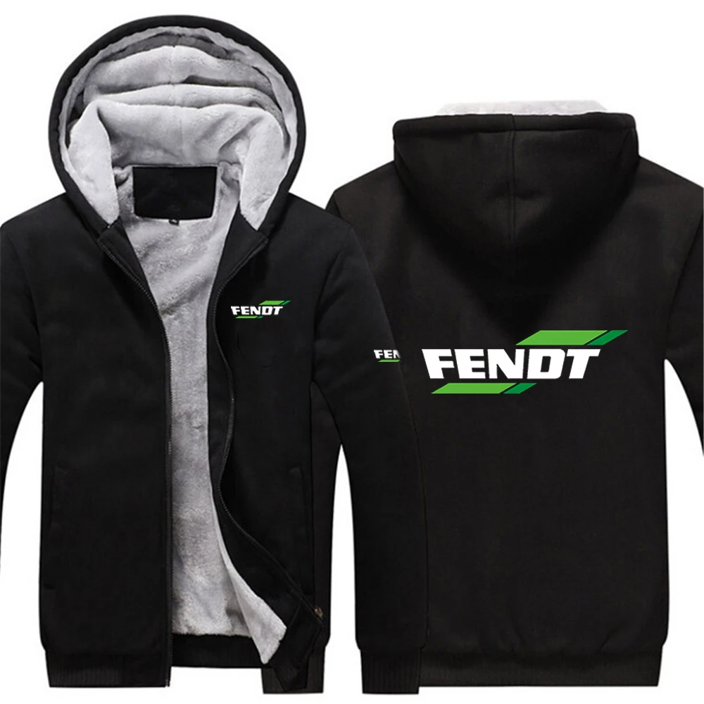 Farming Tractor Winter Fleece Hoodie Sweatshirt Casual Slim Thick Warm Windbreaker Fendt Jacket Plus Velvet Hooded Coats