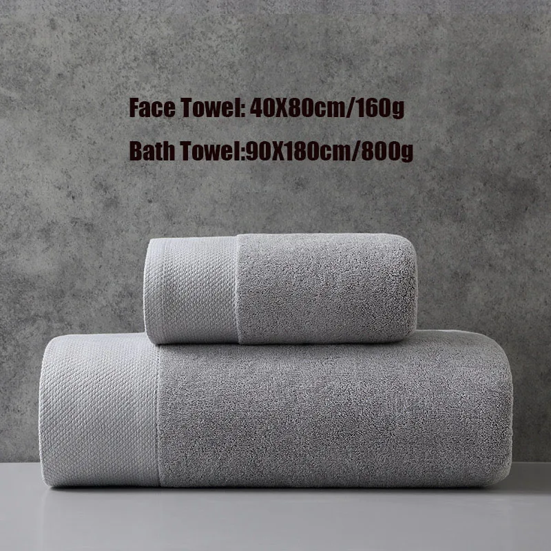 2PCS Thickened Cotton Face Towel Luxury Hotel Bathroom Soft Absorbent Oversized Bath Towel Set Spa Free Shipping 40X80 90X180