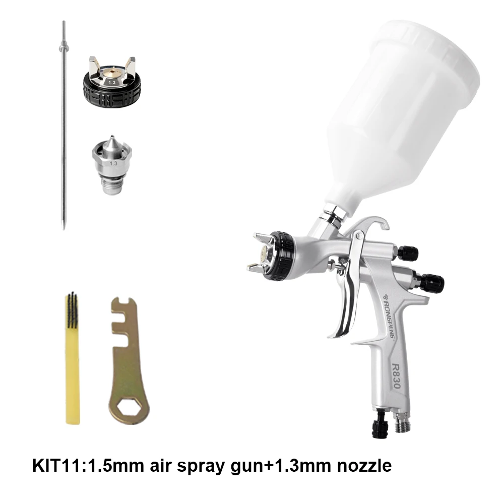 RONGPENG Professional LVLP Spray Gun R830 Car Finish Painting 1.5mm Spray Gun 600cc Cup Gravity Airbrush Air Tools