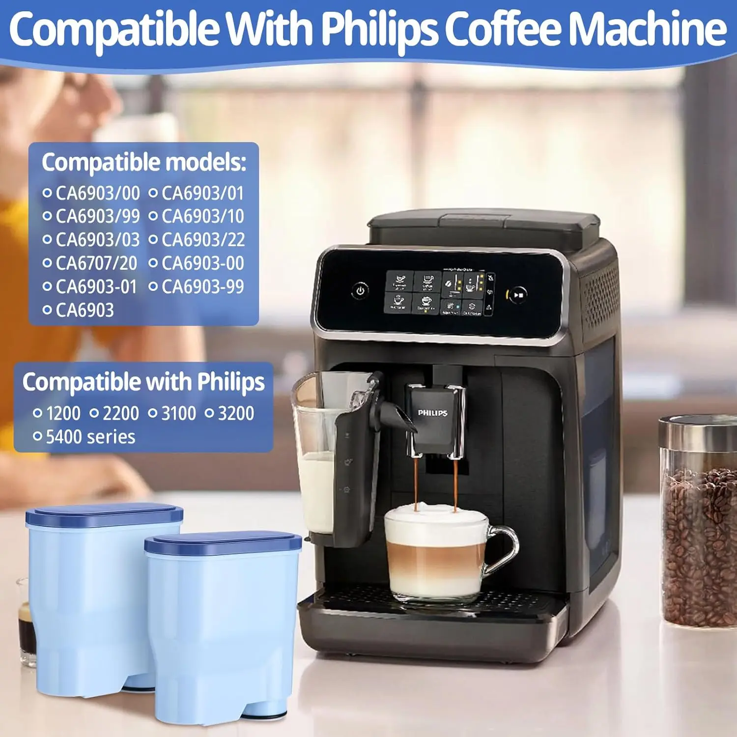 Coffee Machine Water Filter Parts for Philips Aqua Clean CA6903/10, CA6903/22, Compatible with Saeco and Philips