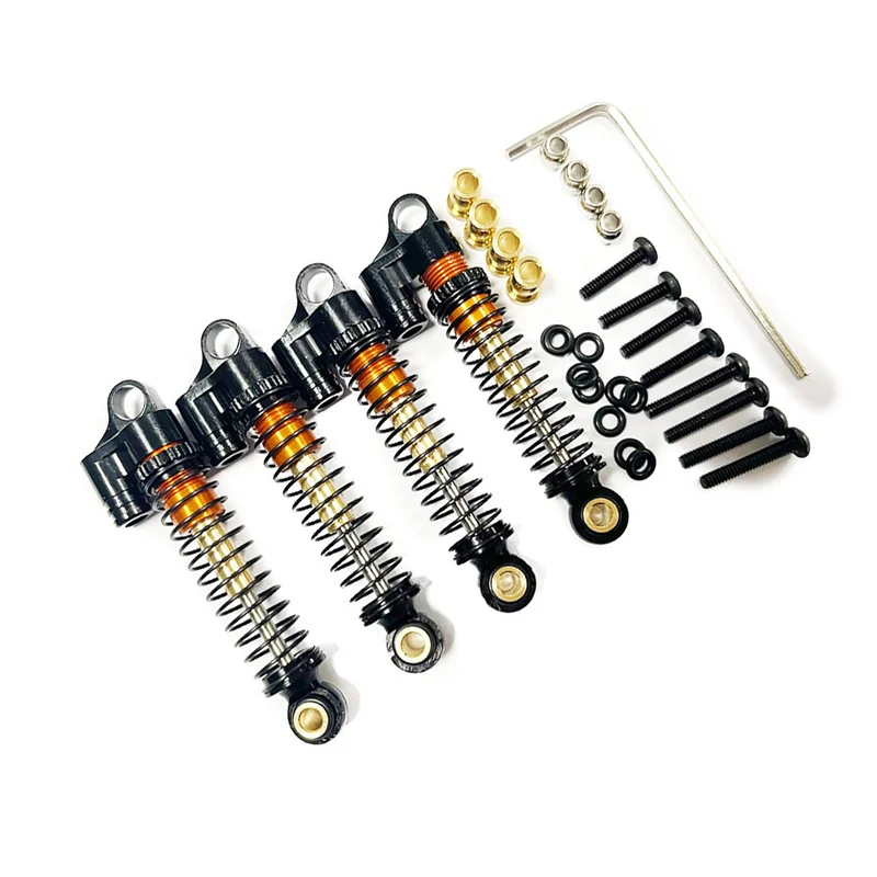 For FMS FCX24 Metal 43mm Shock Absorbers Oil Dampers 1/24 RC Crawler Car Upgrades Parts Accessories,Black