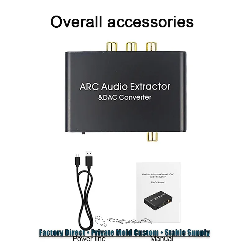 ARC Audio Extractor DAC Converter, HDMI-Compatible ARC, SPDIF/Optical/Coaxial to 3.5mm Stereo Left/Right Jacks, Designed for TVs