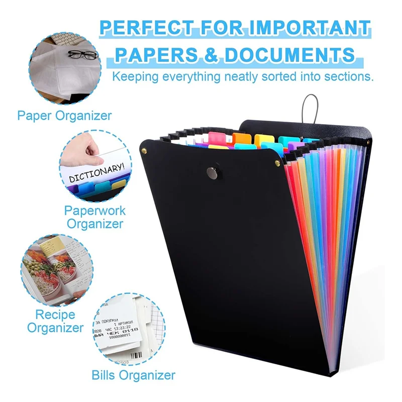 

AC57-2 Pcs Expanding File Folder, 13 Pockets Vertical File Folder Accordion File Organizer,For Classroom,Office And Travel