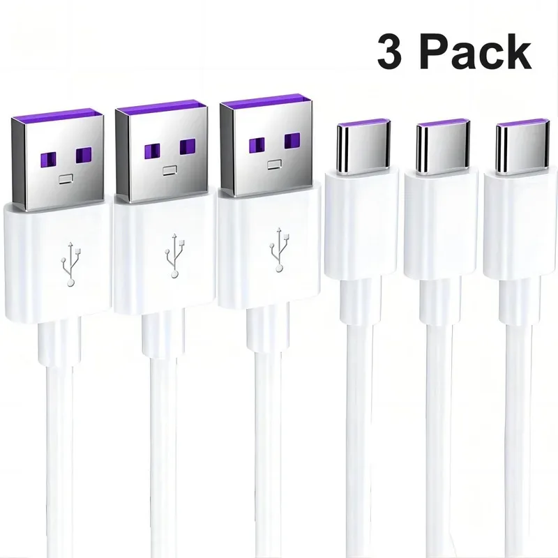 

1M/3FT USB A to Type C Fast Charging Cable for Phone Tablet PC-3 Pack（not support iPhone 15 16）