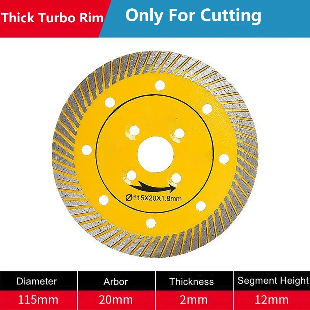 

1PC 115mm Turbo Diamond Circular Saw Blade Cutting Disc For Granite Marble Tiles Porcelain Wet Dry Cutting Discs