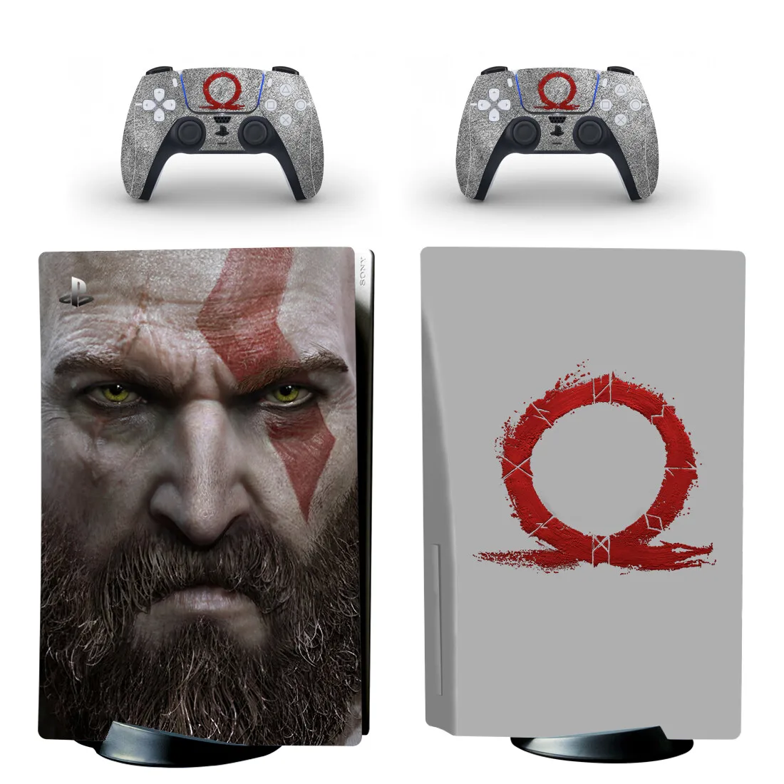 Spiel God of War PS5 Disc Skin Aufkleber Aufkleber Cover für Konsole Controller PS5 Standard Disk Skin Aufkleber Vinyl