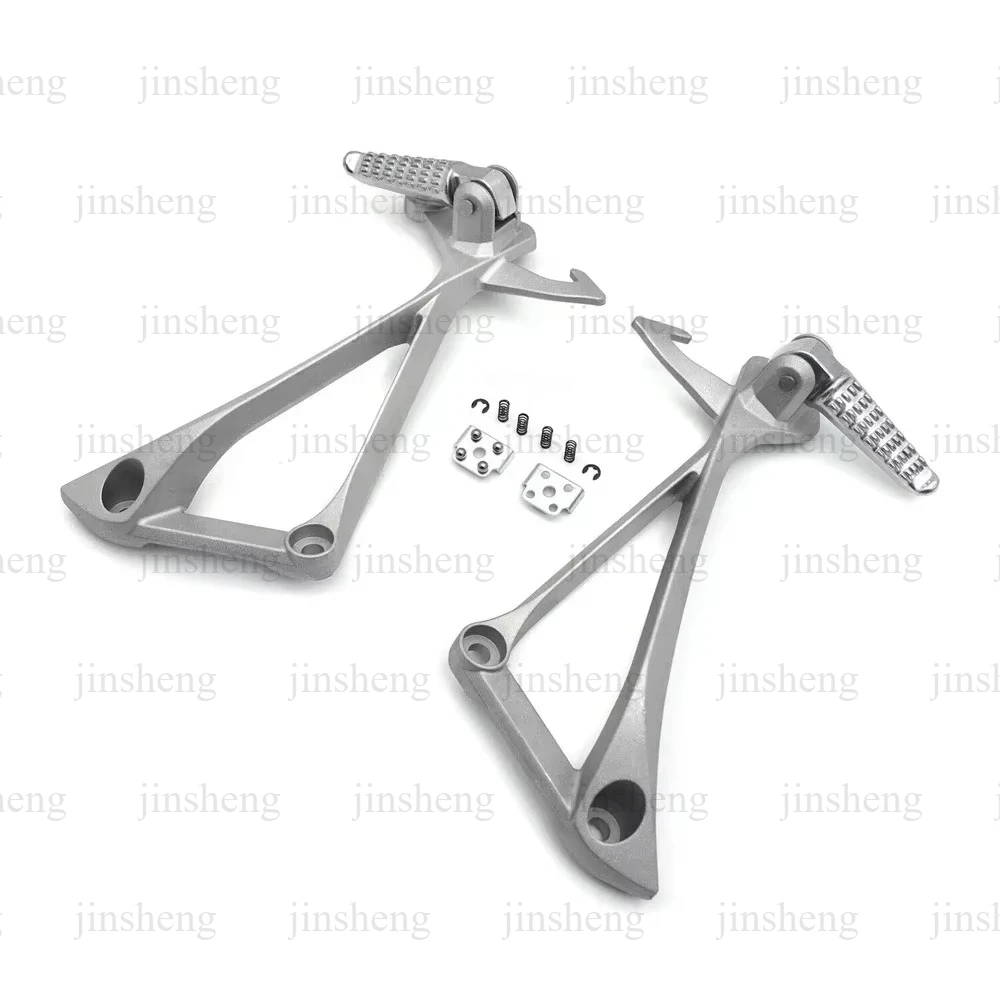 Aftermarket Motorcycle Parts Silver/Black Foot Pegs Footrest Bracket Rear for Kawasaki Ninja ZX10R 2011-2021 Passenger 5