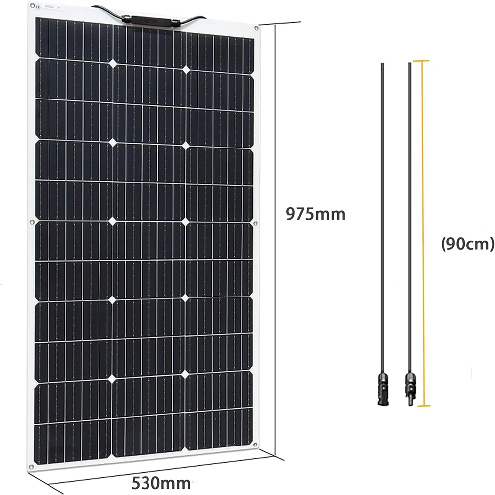 100W - 400W 12v photovoltaic panel solar panel complete kit 12 v Solar energy Inverter 220v 110V charge battery balcony power