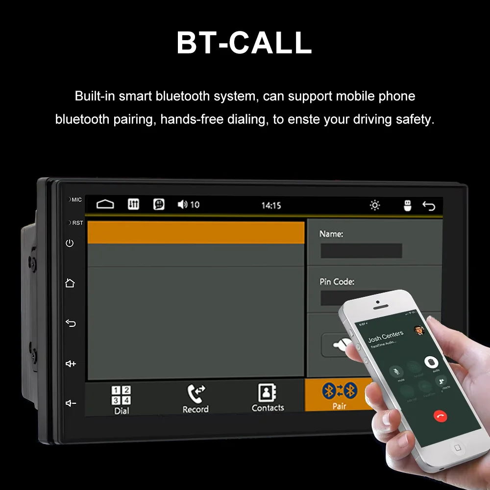 مزدوج 2 الدين ستيريو السيارة 7 بوصة السيارات مشغل وسائط متعددة راديو أندرويد السيارات Carplay شاشة الملاحة 2Din Wince نظام