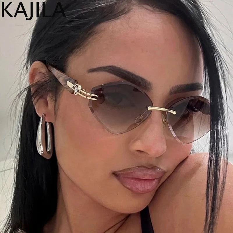 

Small Frame Hexagon Rimless Sunglasses Women 2026 Luxury Brand Classic Outdoor Change Color Sun Glasses For Lady Polygon Shades